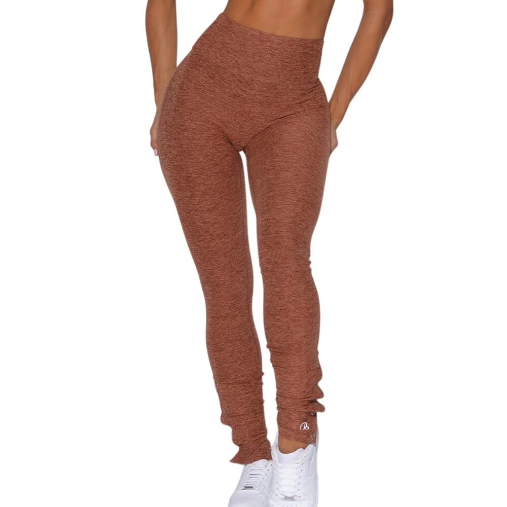 Bombshell Sportswear Heathered Spiced Chai Snap Flare Leggings